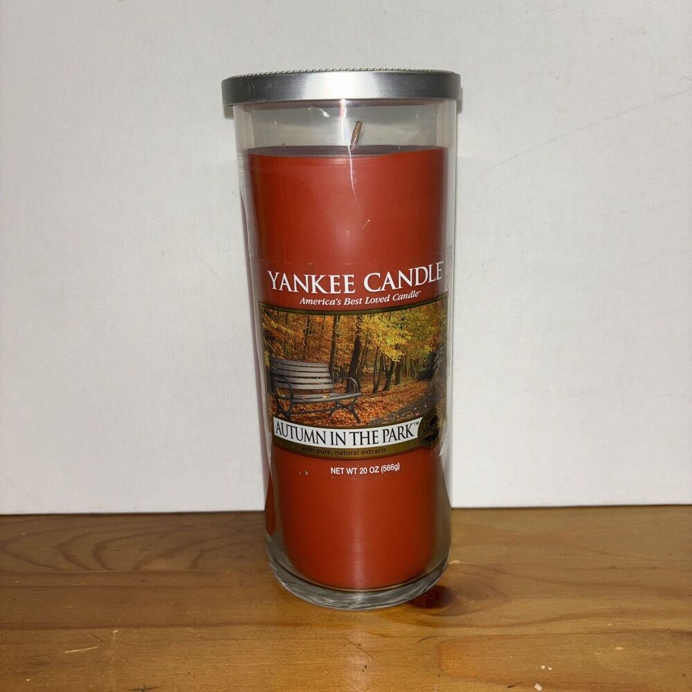 Yankee Candle Autumn In The Park Large Single Wick Pillar - NEW Retired Scent